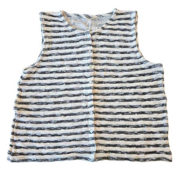 Madewell Crewneck Sweater Vest in Stripe Size XL NWT - Picture 2 of 6